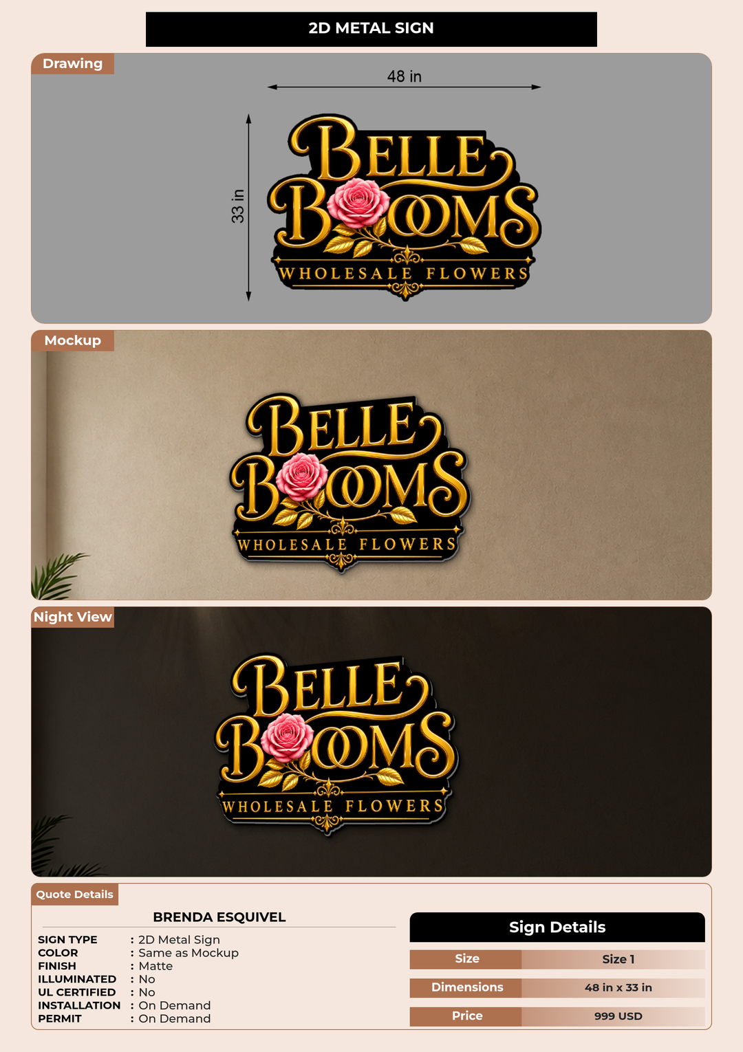 CUSTOM MOCKUP SIGN FOR Brenda Esquivel