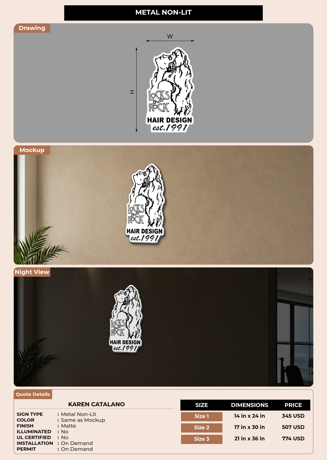 CUSTOM MOCKUP SIGN FOR Karen catalano