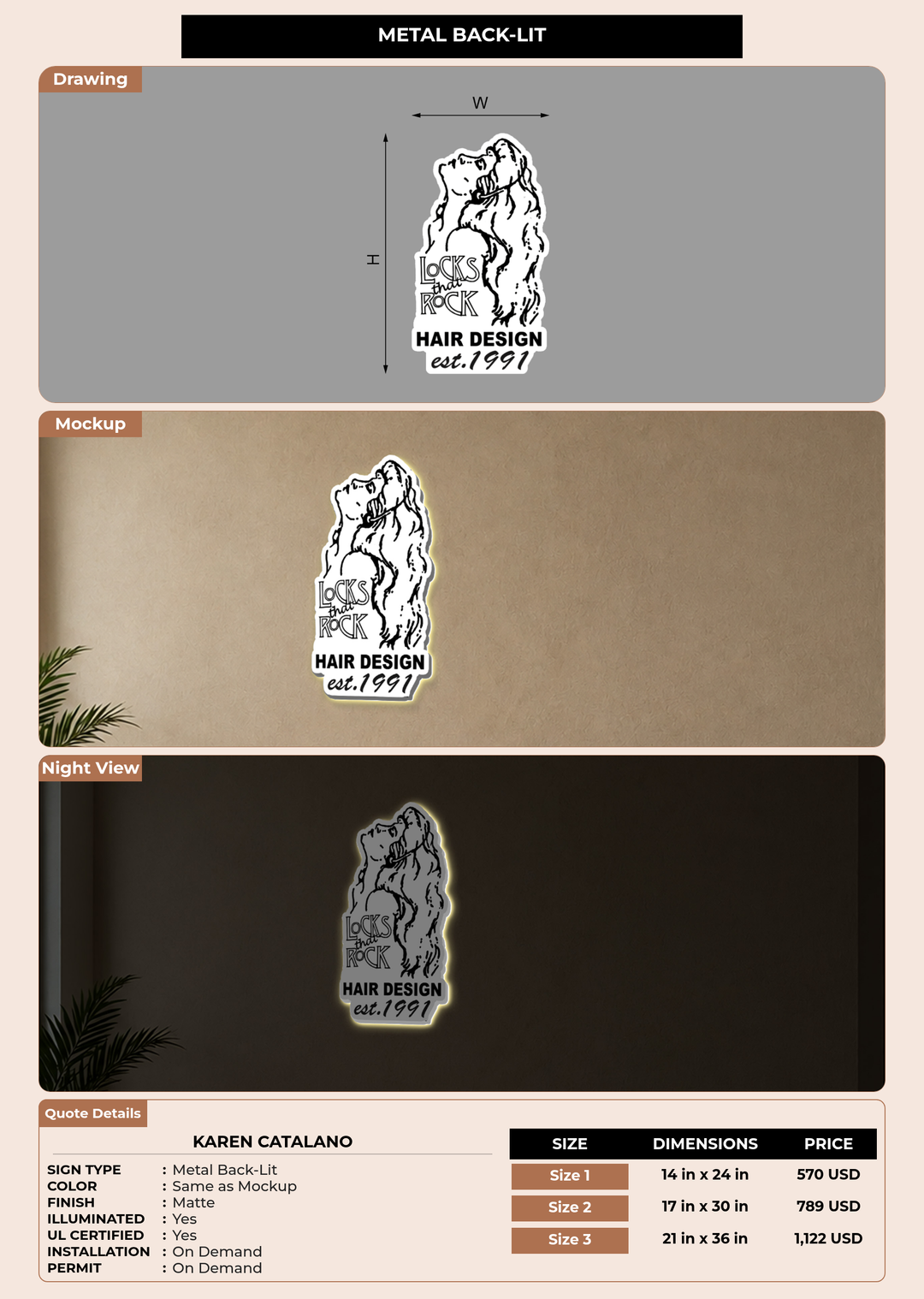 CUSTOM MOCKUP SIGN FOR Karen catalano