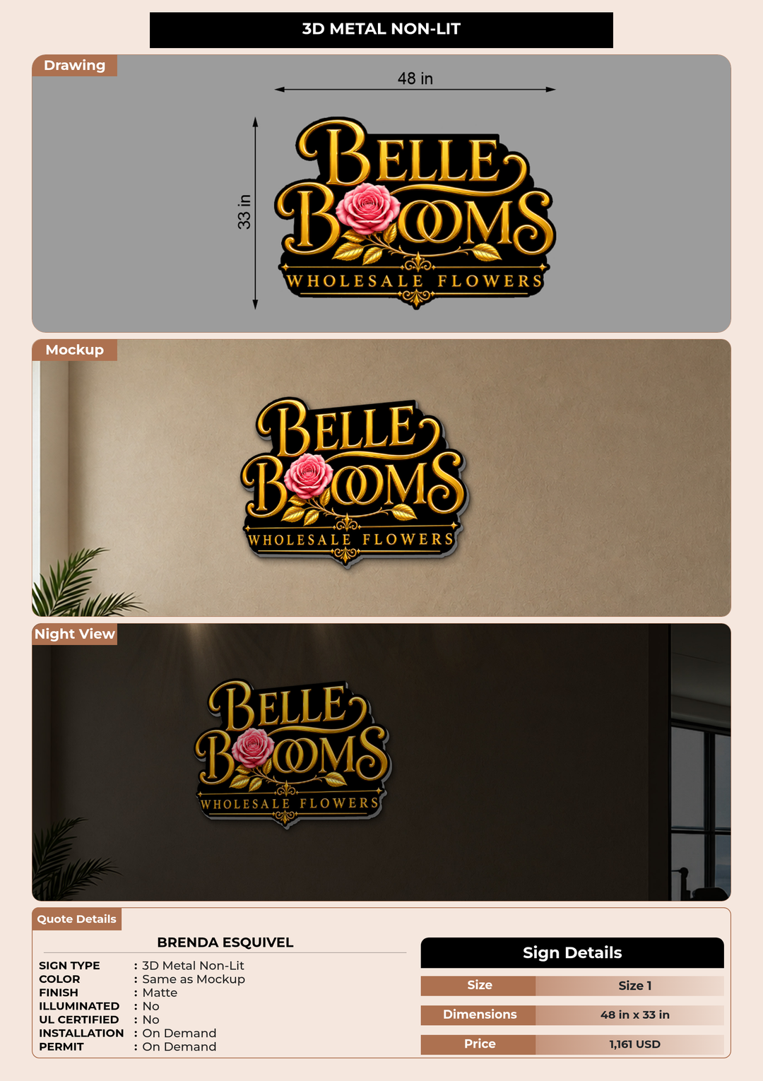 CUSTOM MOCKUP SIGN FOR Brenda Esquivel