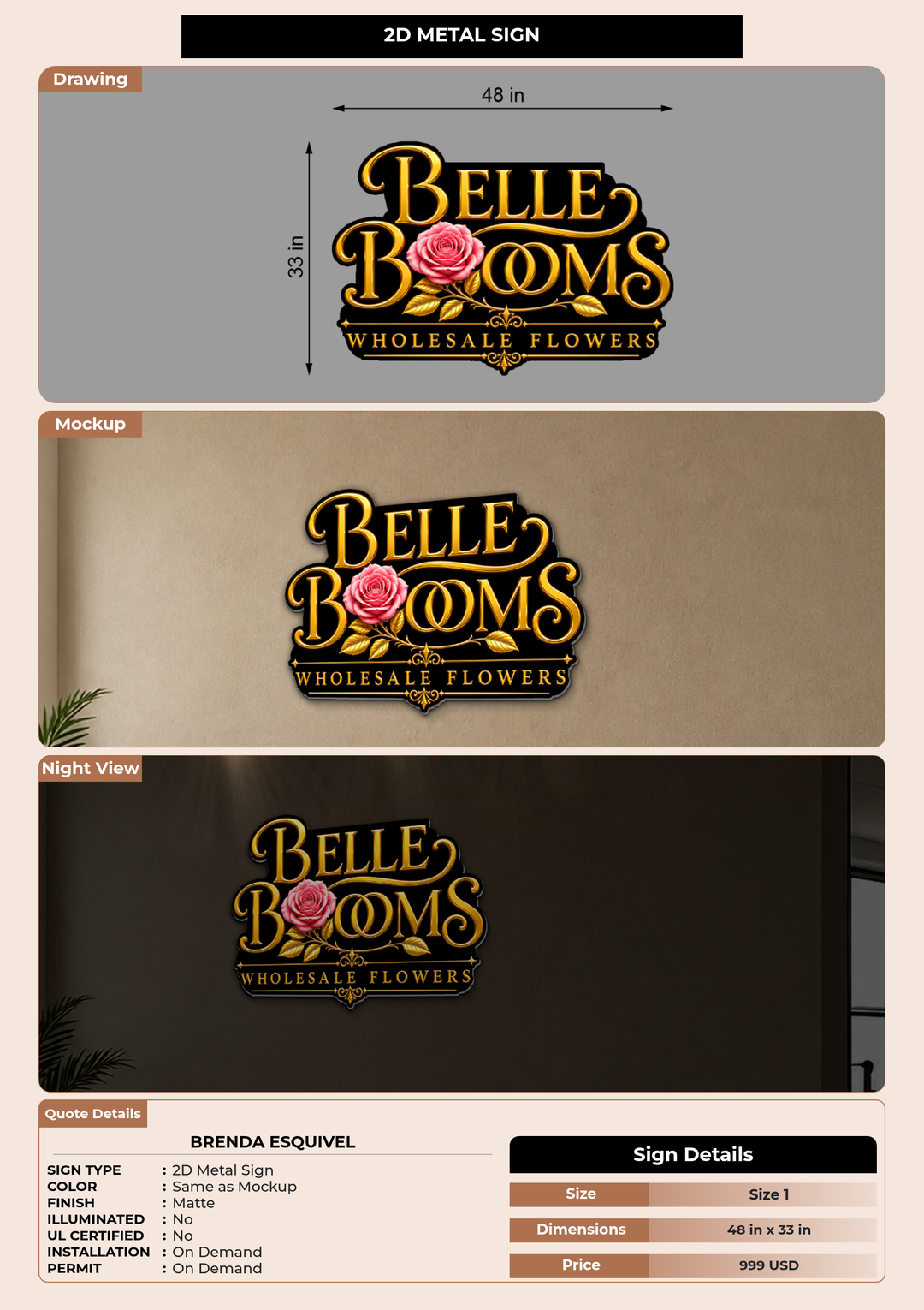 CUSTOM MOCKUP SIGN FOR Brenda Esquivel