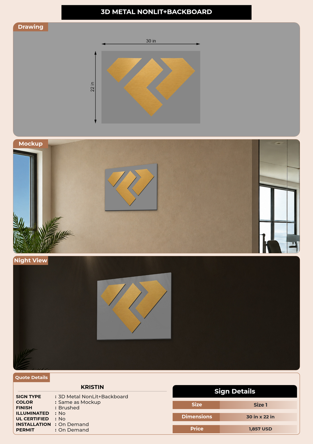 CUSTOM MOCKUP SIGN FOR Kristin