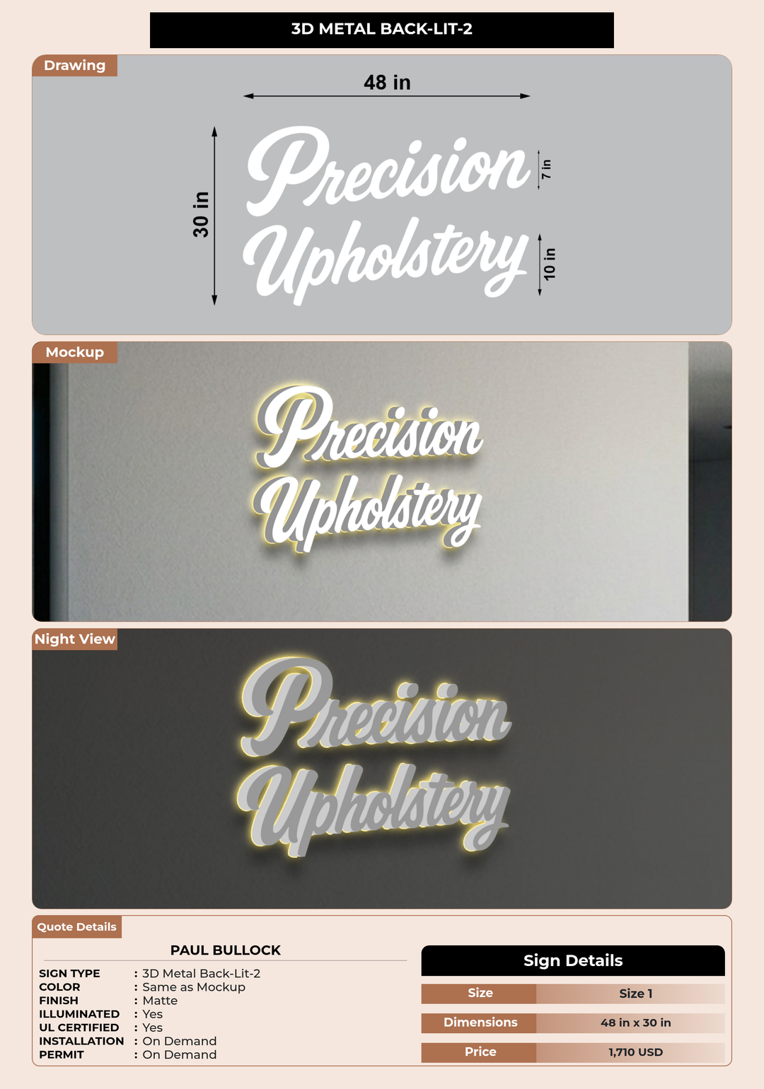 CUSTOM MOCKUP SIGN FOR Paul bullock