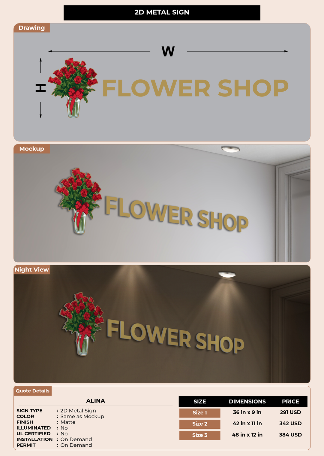CUSTOM MOCKUP SIGN FOR Alina