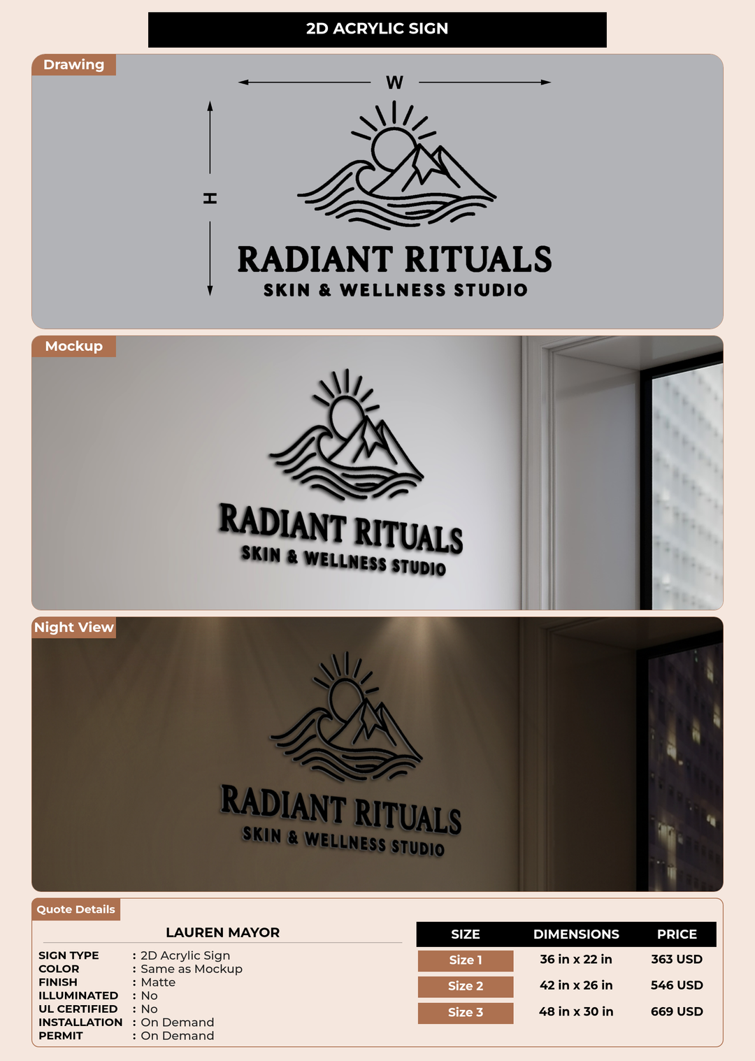 CUSTOM MOCKUP SIGN FOR Lauren Mayor
