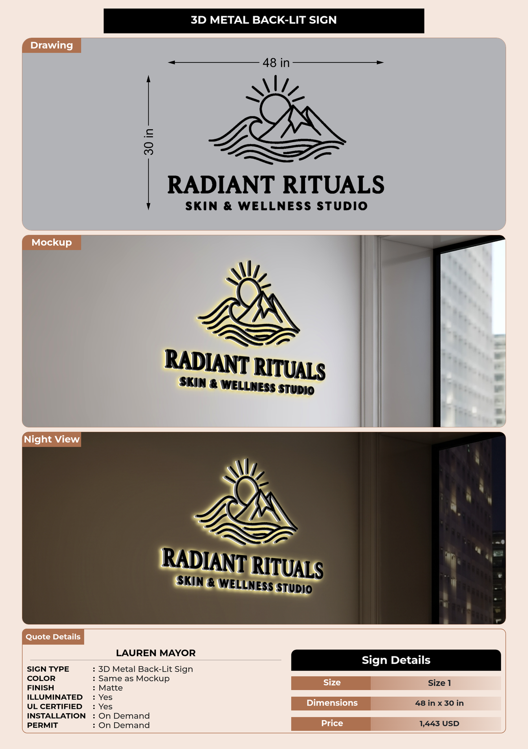 CUSTOM MOCKUP SIGN FOR Lauren Mayor