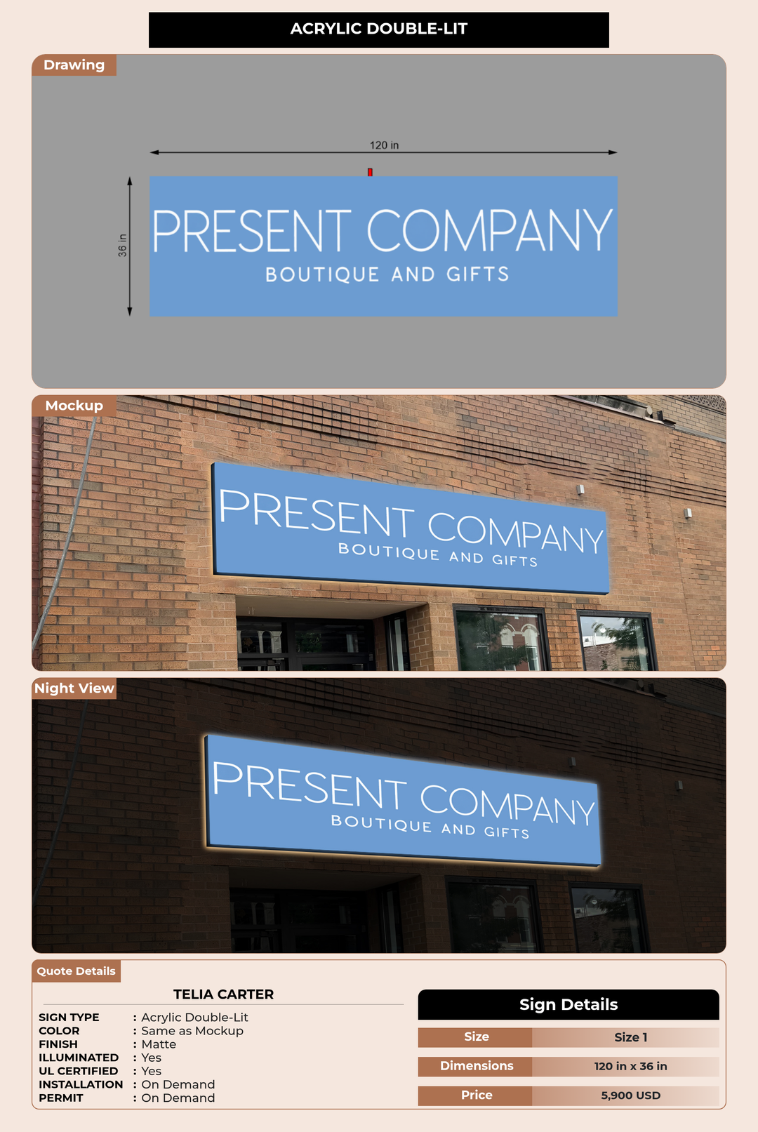 CUSTOM MOCKUP SIGN FOR Telia carter
