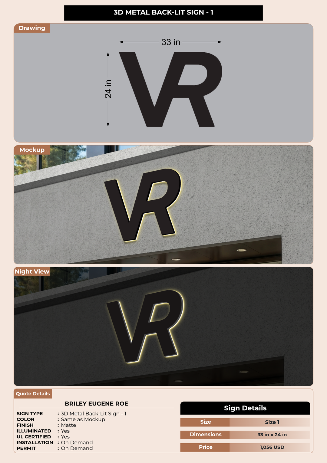 CUSTOM MOCKUP SIGN FOR Briley Eugene Roe