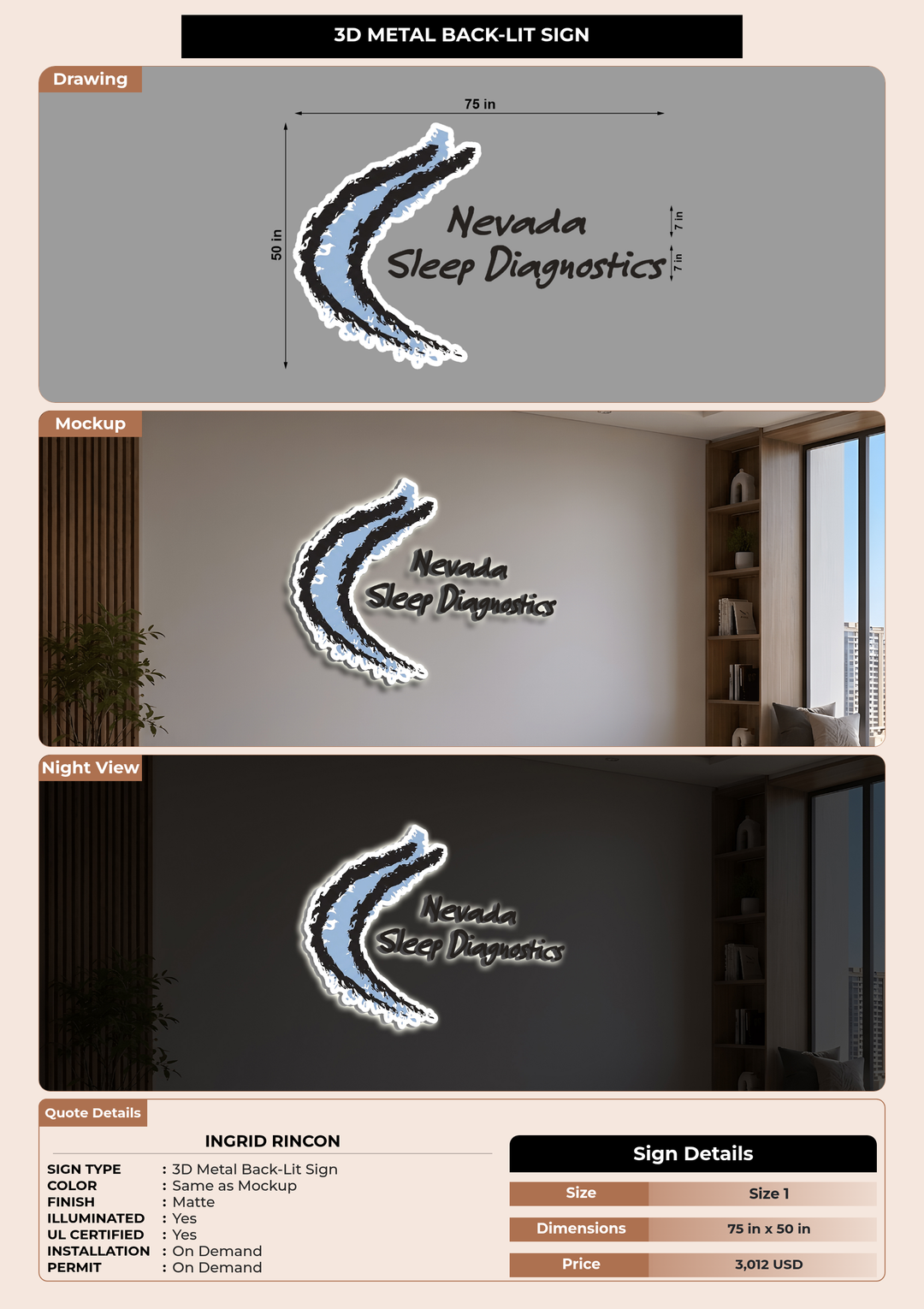 CUSTOM MOCKUP SIGN FOR INGRID RINCON