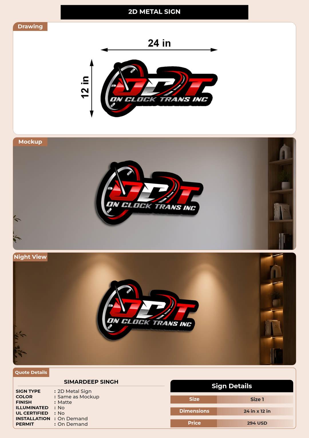 CUSTOM MOCKUP SIGN FOR Simardeep Singh