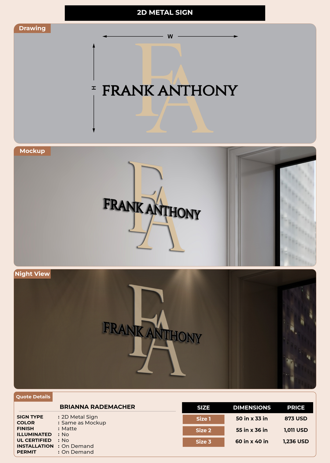 CUSTOM MOCKUP SIGN FOR brianna rademacher