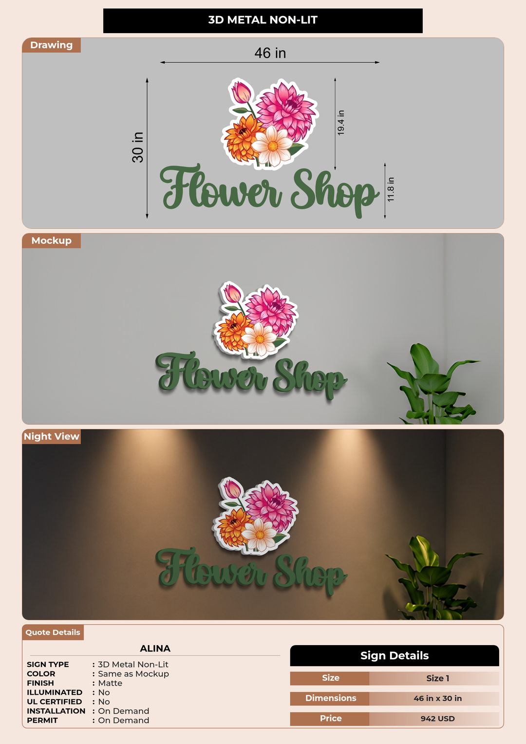 CUSTOM MOCKUP SIGN FOR Alina