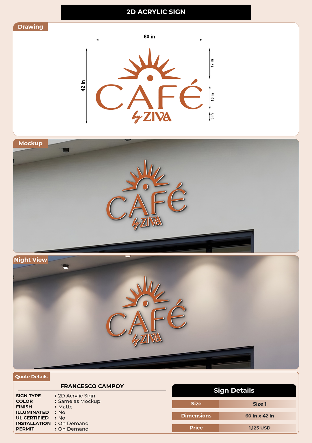 CUSTOM MOCKUP SIGN FOR Francesco Campoy