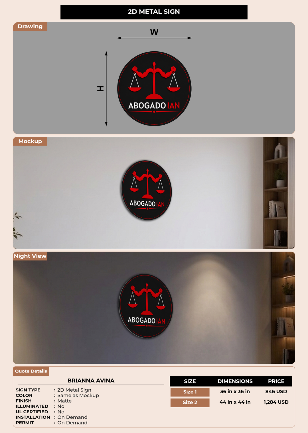 CUSTOM MOCKUP SIGN FOR Brianna Avina