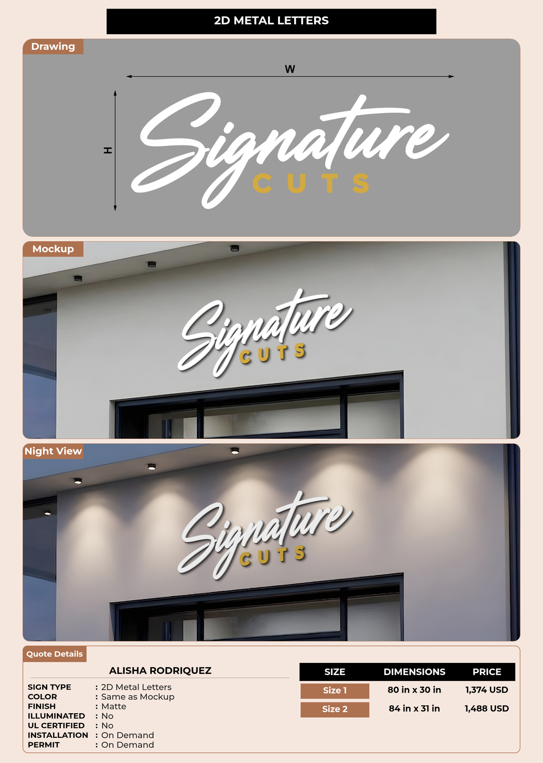 CUSTOM MOCKUP SIGN FOR Alisha Rodriquez