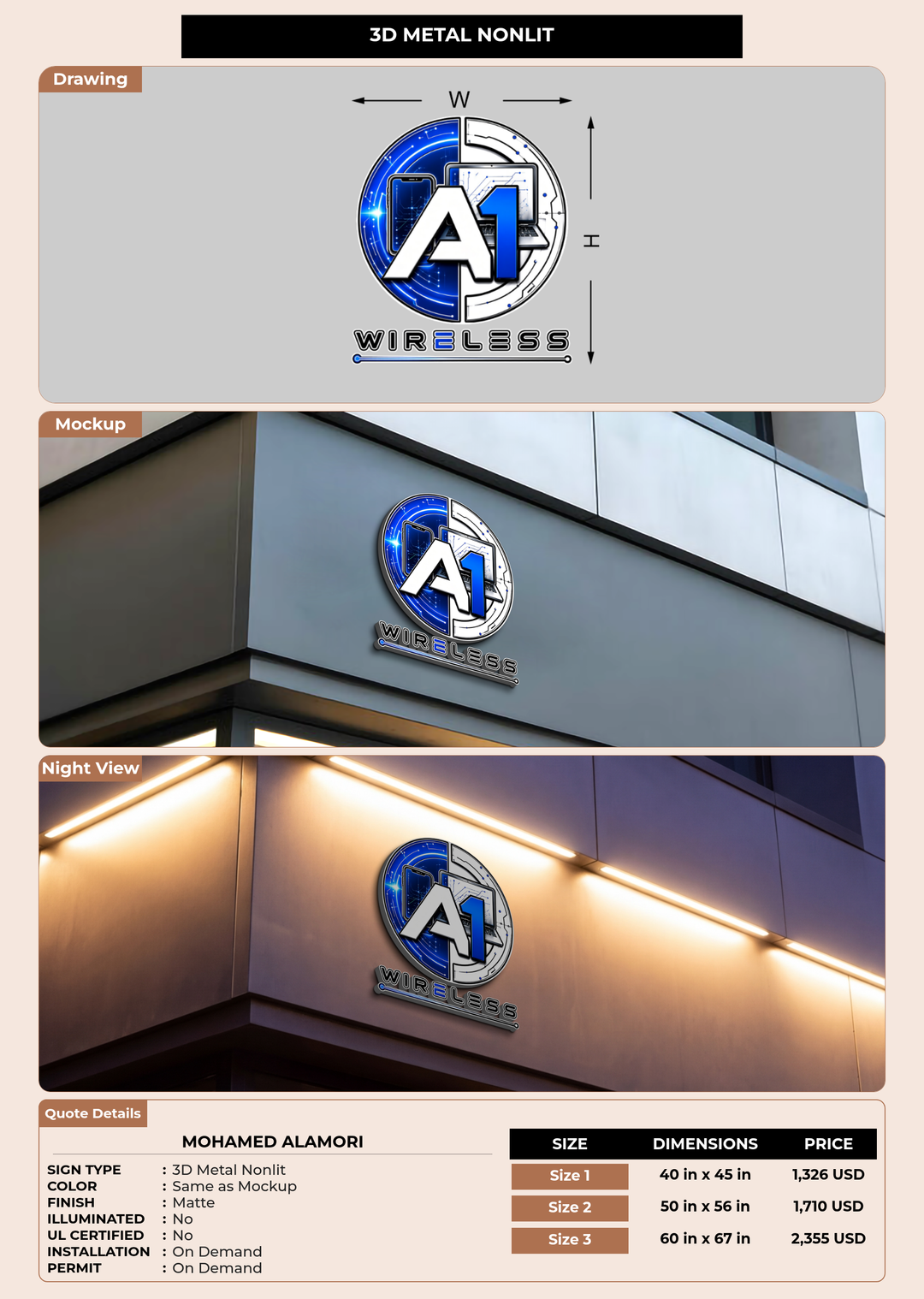 CUSTOM MOCKUP SIGN FOR Mohamed Alamori