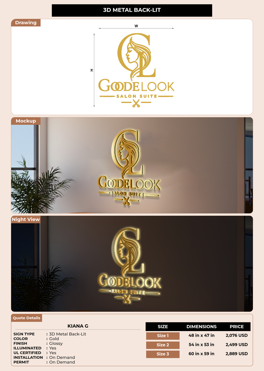 CUSTOM MOCKUP SIGN FOR Kiana g