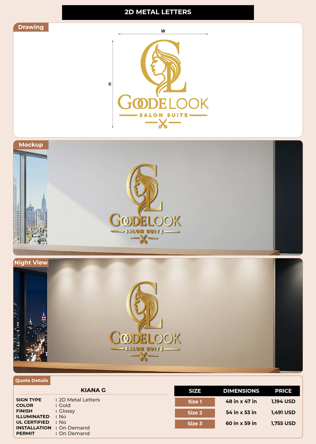 CUSTOM MOCKUP SIGN FOR Kiana g