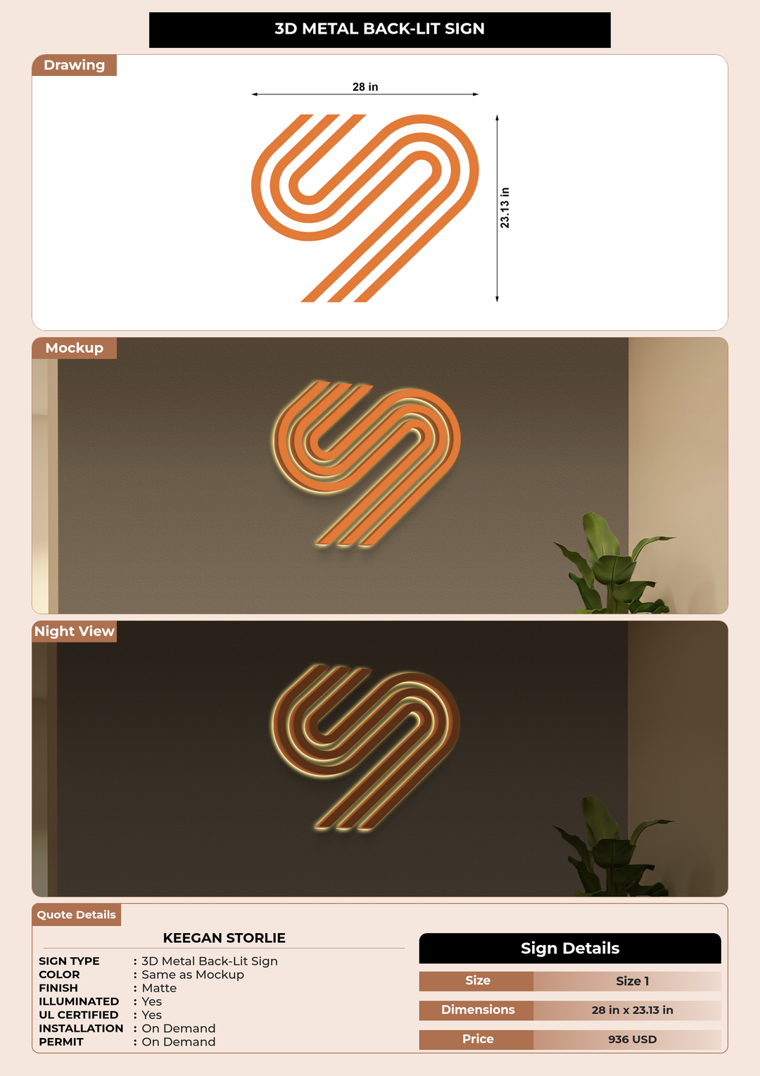 CUSTOM MOCKUP SIGN FOR Keegan Storlie