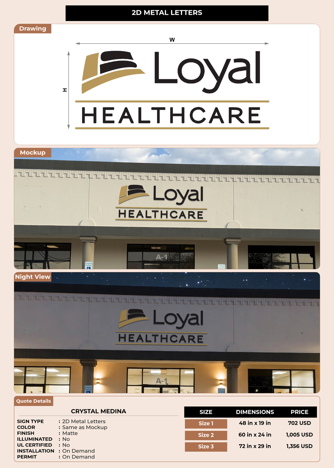 CUSTOM MOCKUP SIGN FOR Crystal Medina