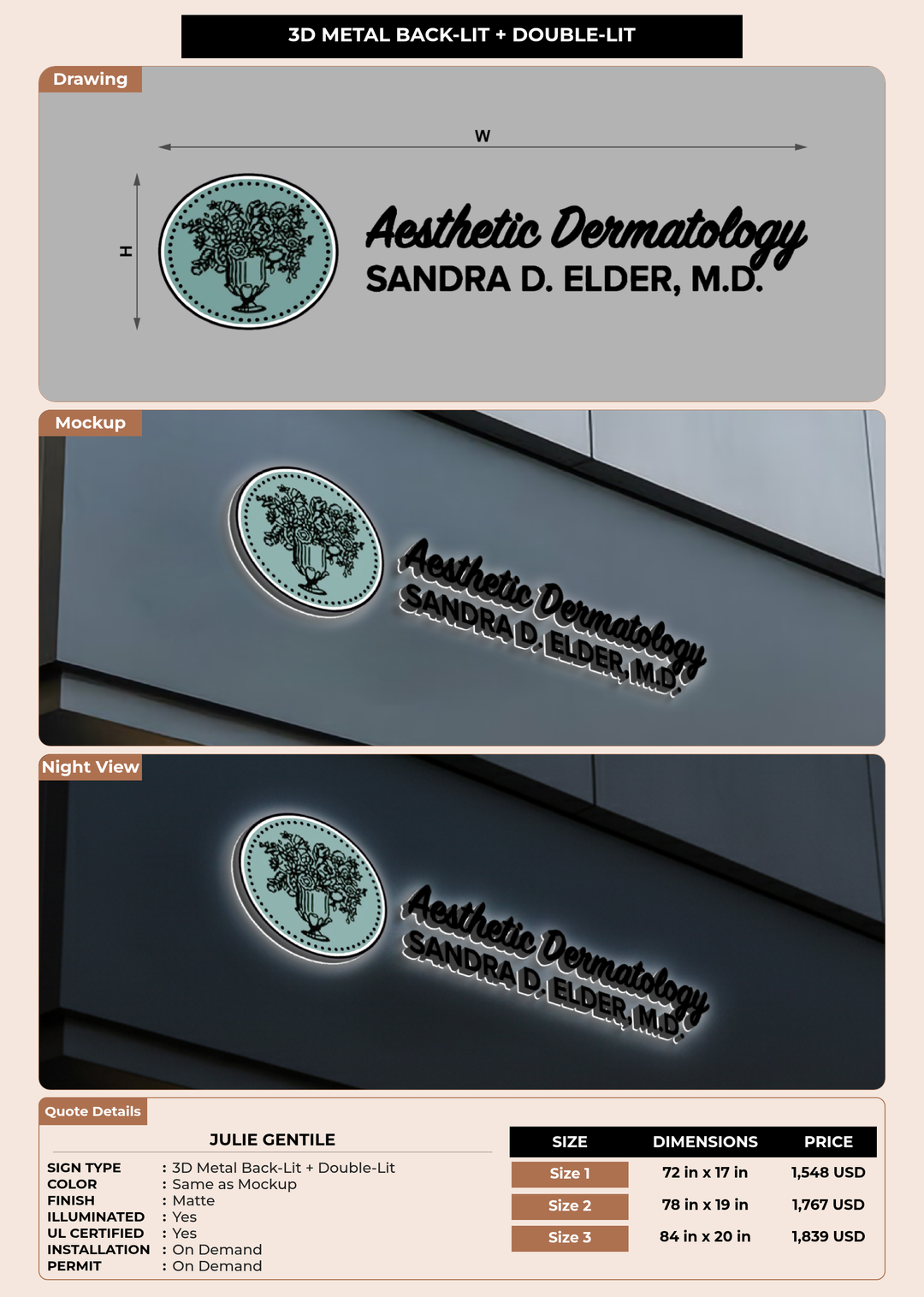 CUSTOM MOCKUP SIGN FOR Julie Gentile