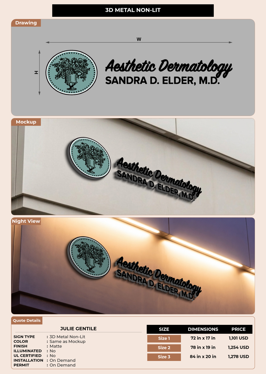 CUSTOM MOCKUP SIGN FOR Julie Gentile