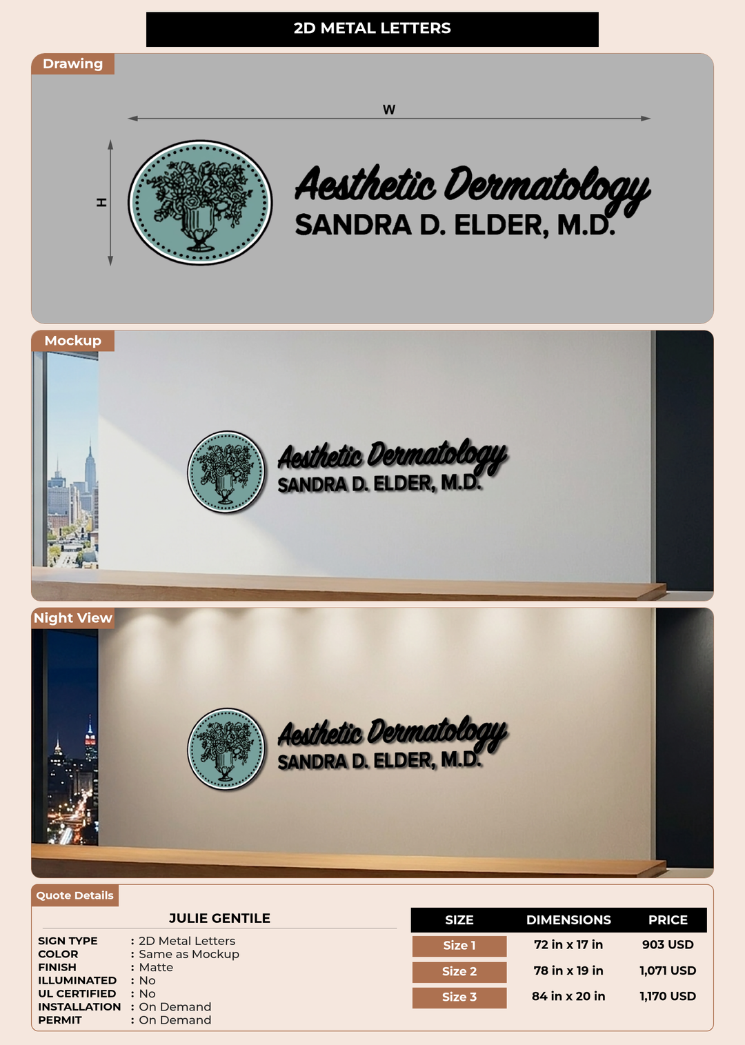 CUSTOM MOCKUP SIGN FOR Julie Gentile