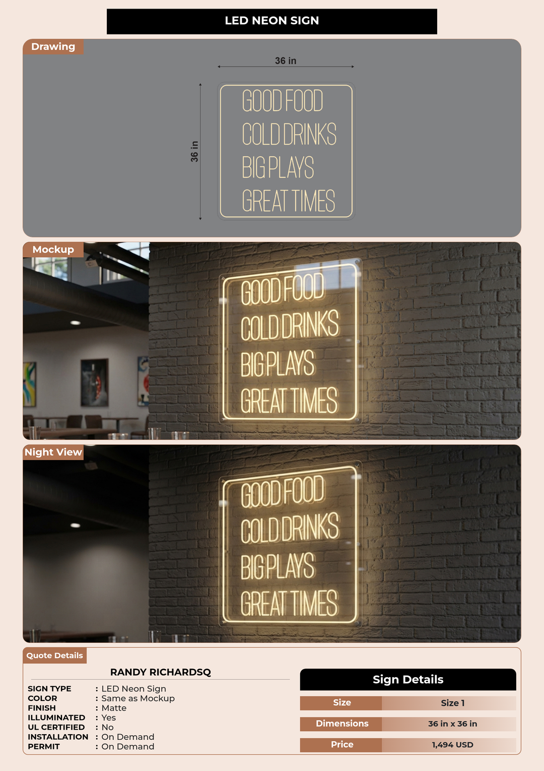 CUSTOM MOCKUP SIGN FOR randy richardsq