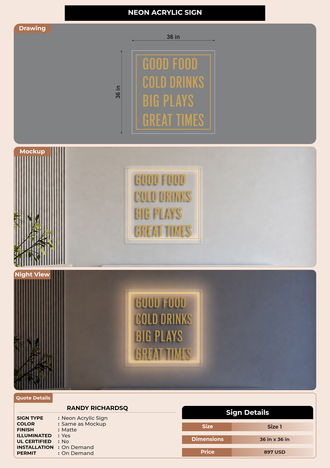 CUSTOM MOCKUP SIGN FOR randy richardsq