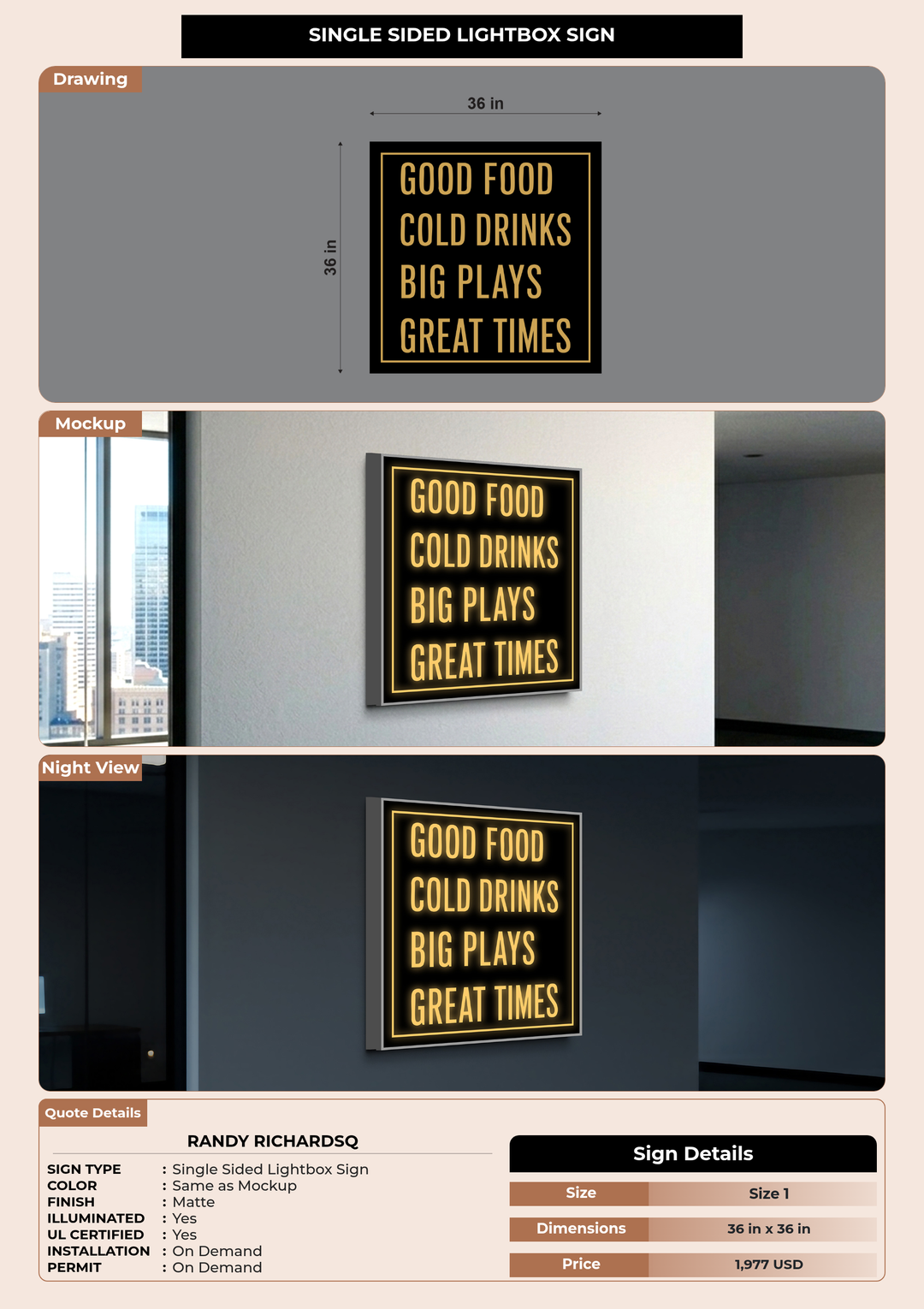 CUSTOM MOCKUP SIGN FOR randy richardsq