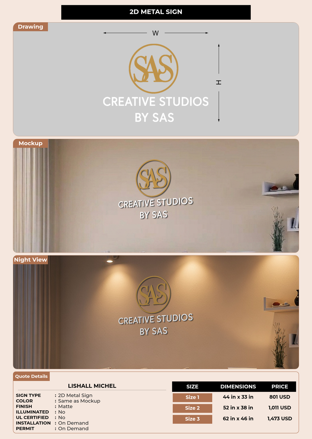 CUSTOM MOCKUP SIGN FOR Lishall Michel