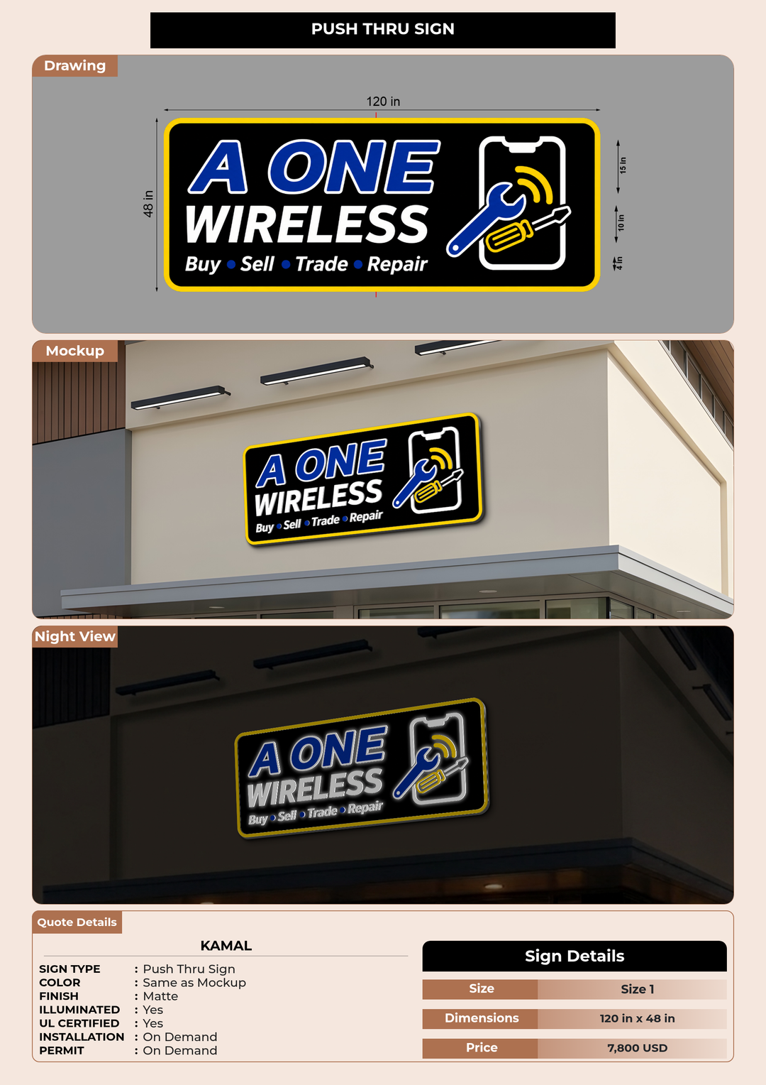 CUSTOM MOCKUP SIGN FOR Kamal