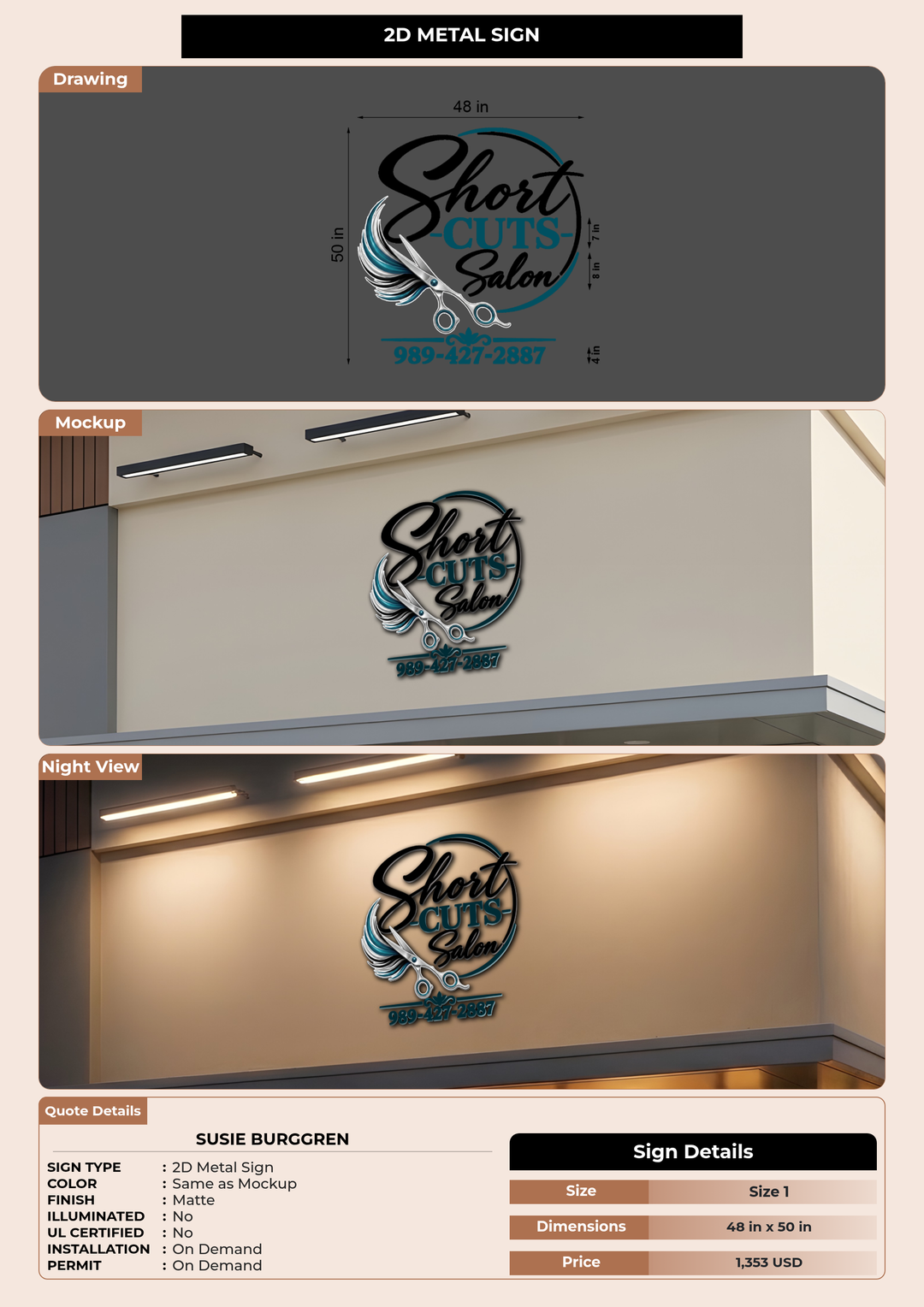 CUSTOM MOCKUP SIGN FOR Susie Burggren