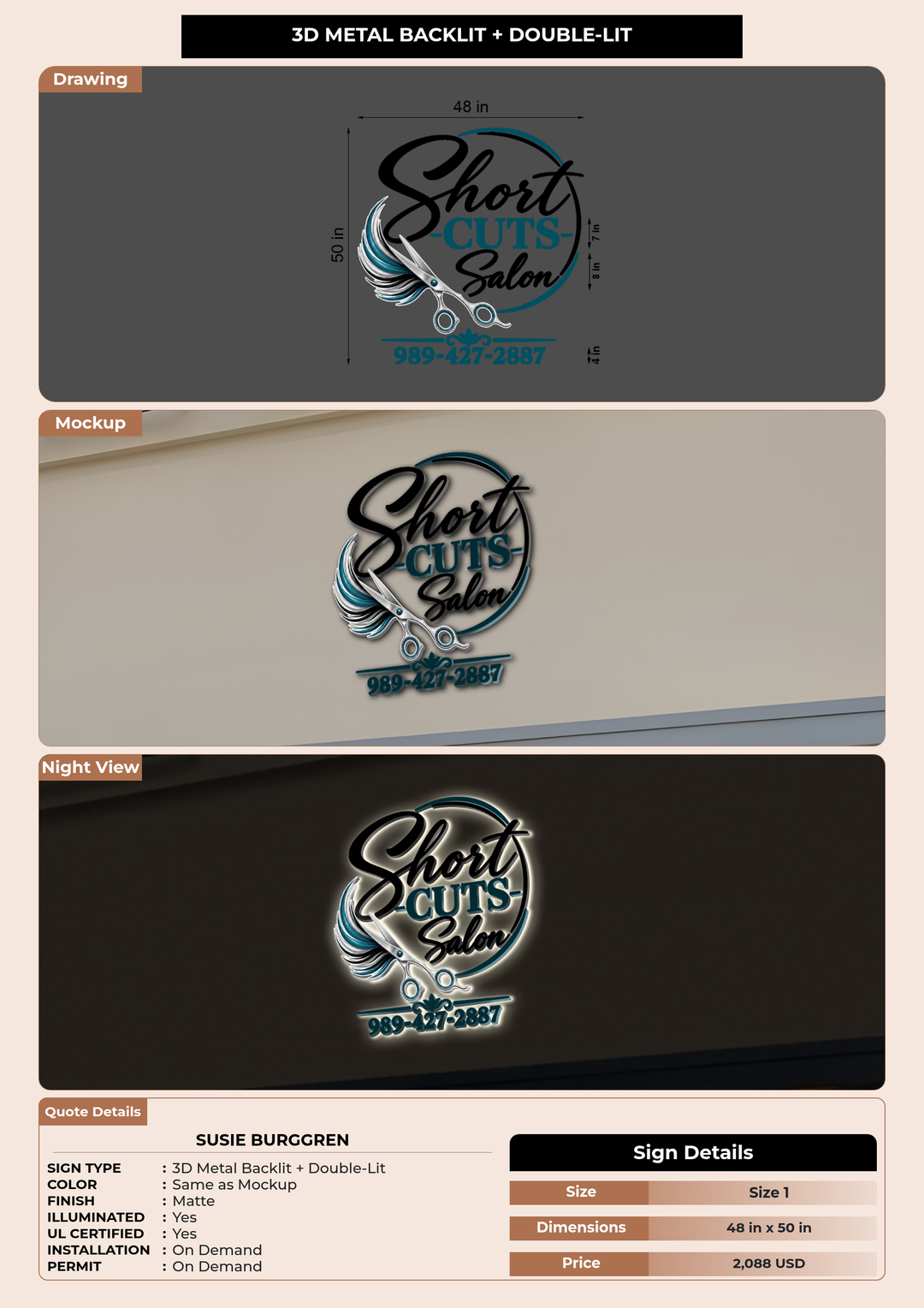 CUSTOM MOCKUP SIGN FOR Susie Burggren