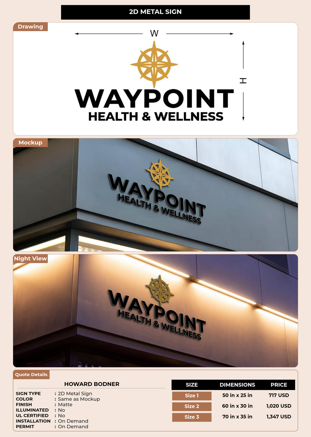 CUSTOM MOCKUP SIGN FOR Howard Bodner