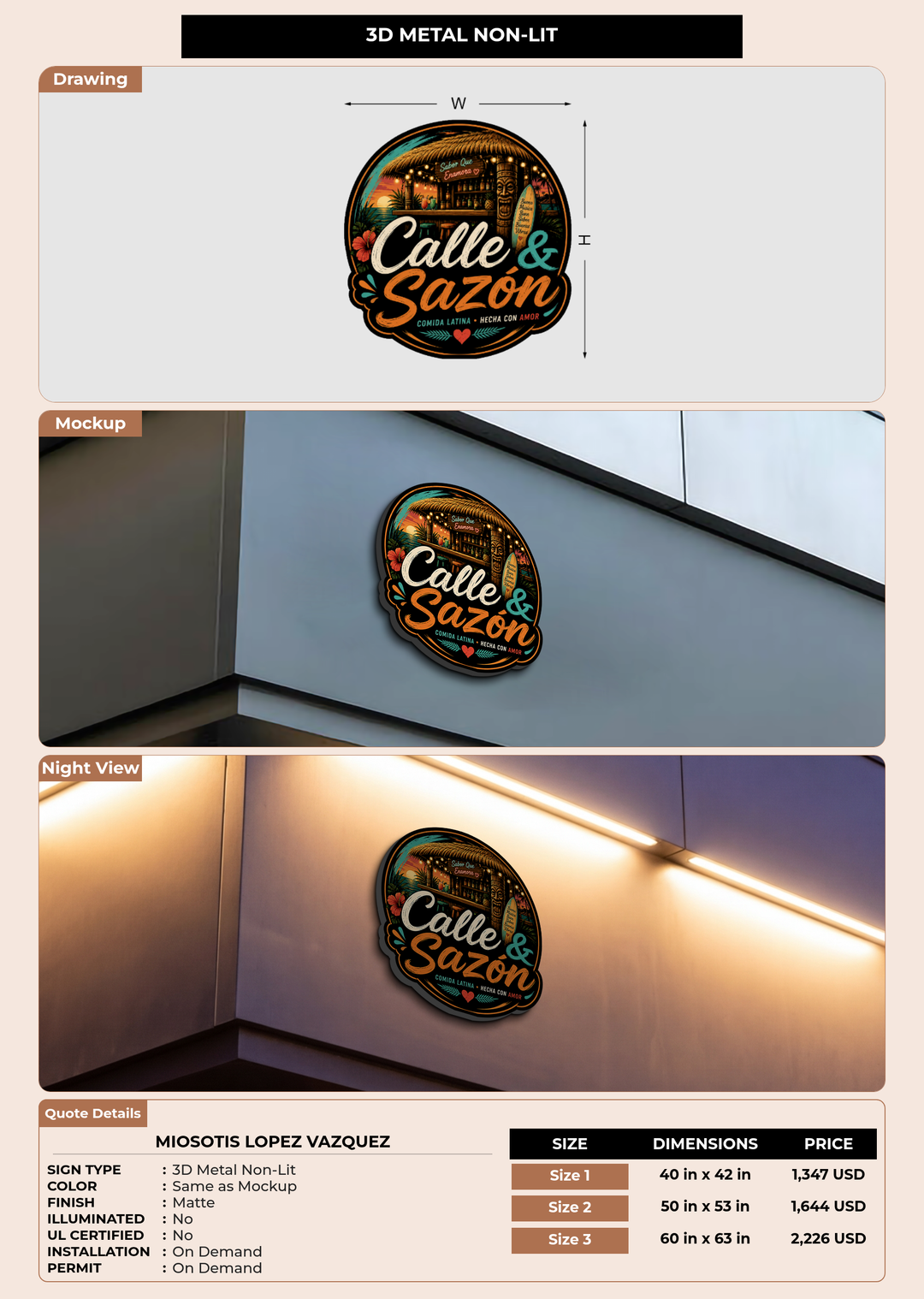 CUSTOM MOCKUP SIGN FOR Miosotis Lopez Vazquez