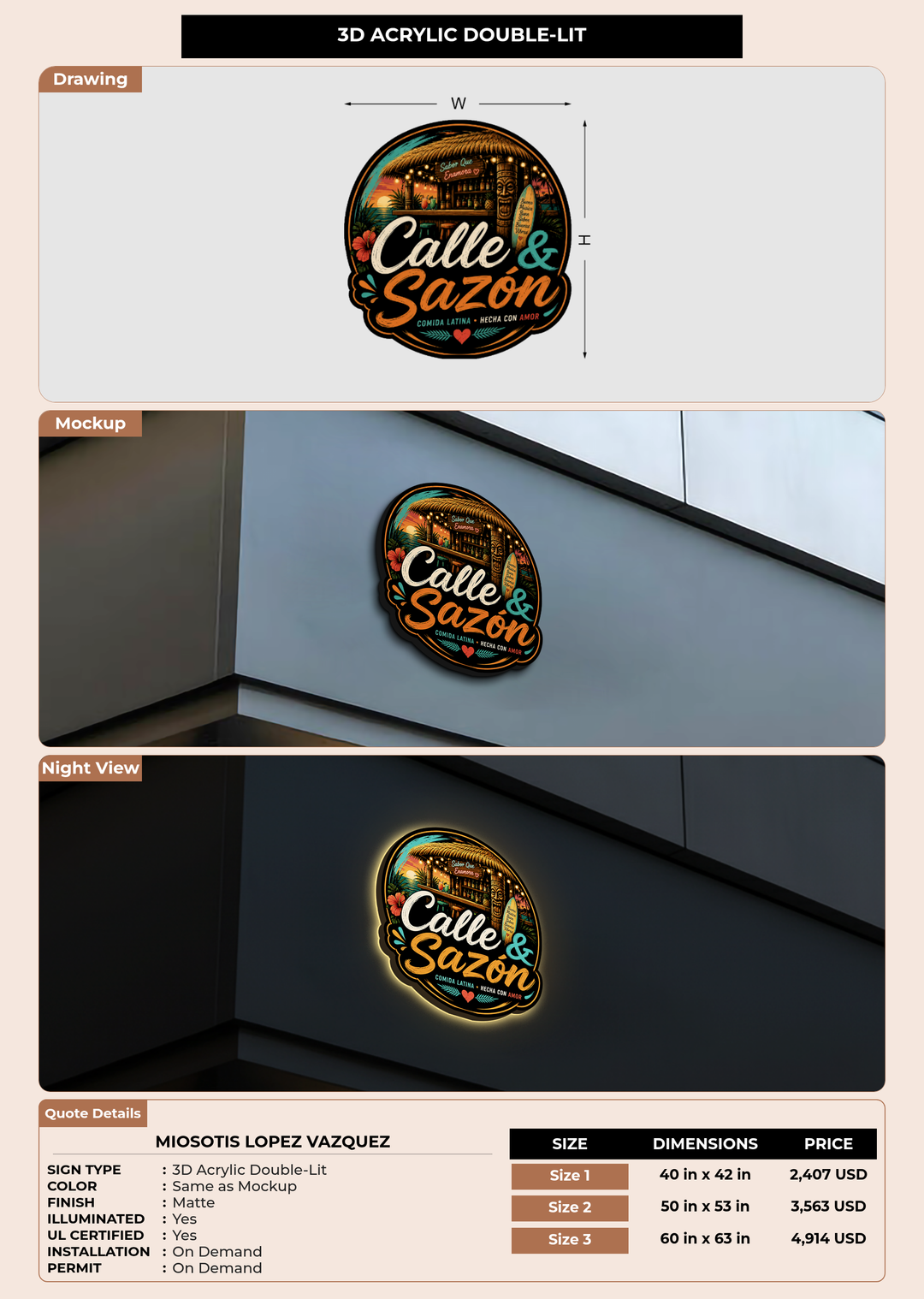 CUSTOM MOCKUP SIGN FOR Miosotis Lopez Vazquez