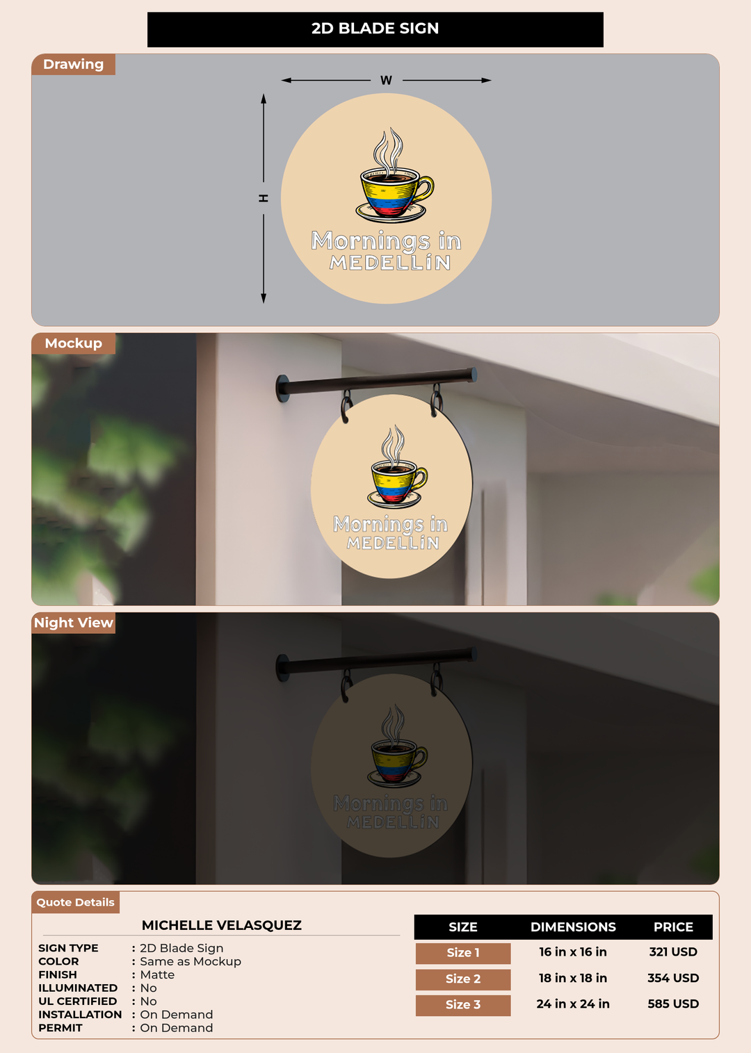 CUSTOM MOCKUP SIGN FOR michelle velasquez
