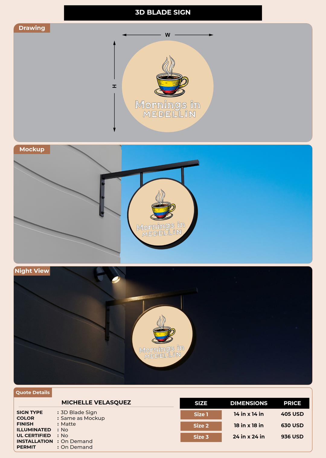 CUSTOM MOCKUP SIGN FOR michelle velasquez