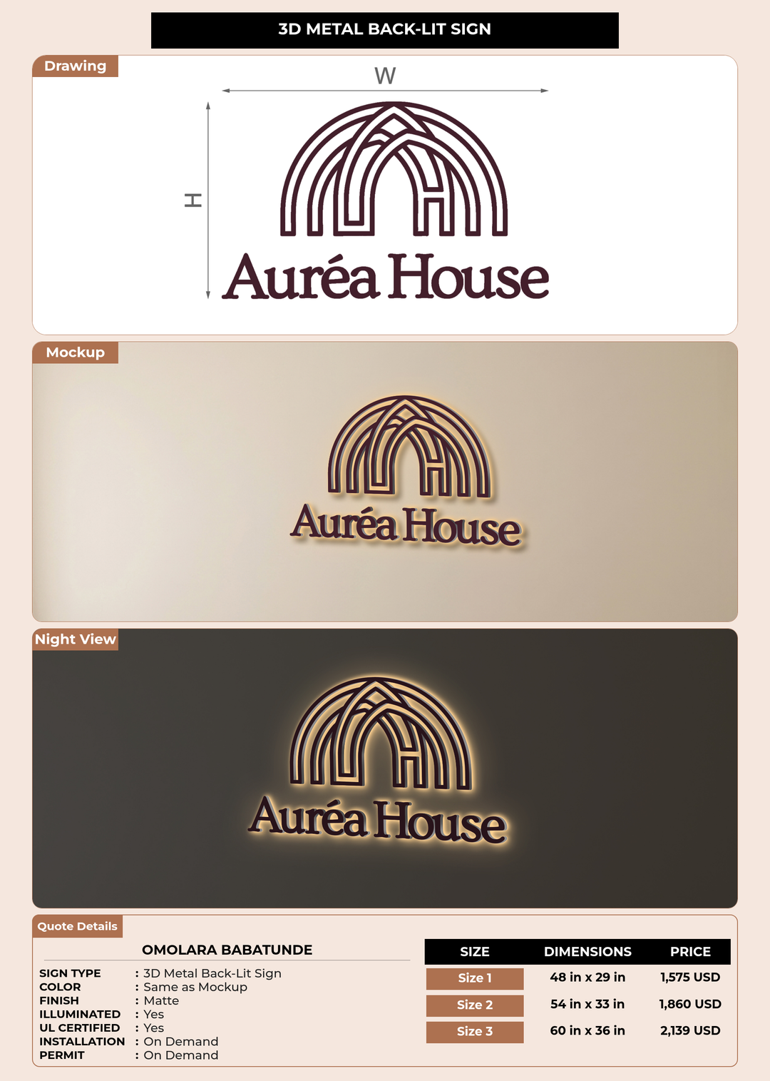 CUSTOM MOCKUP SIGN FOR Omolara Babatunde