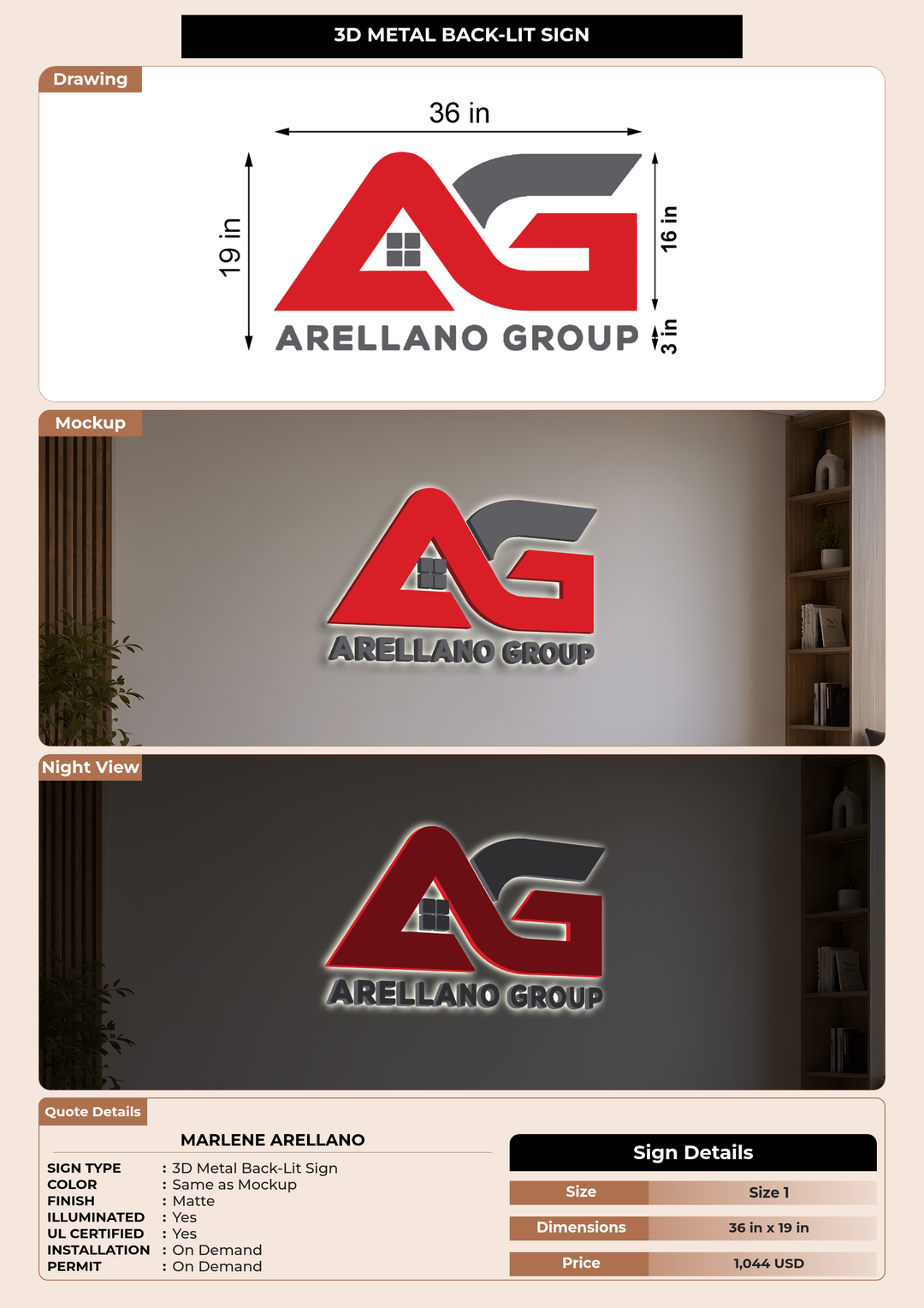 CUSTOM MOCKUP SIGN FOR Marlene Arellano