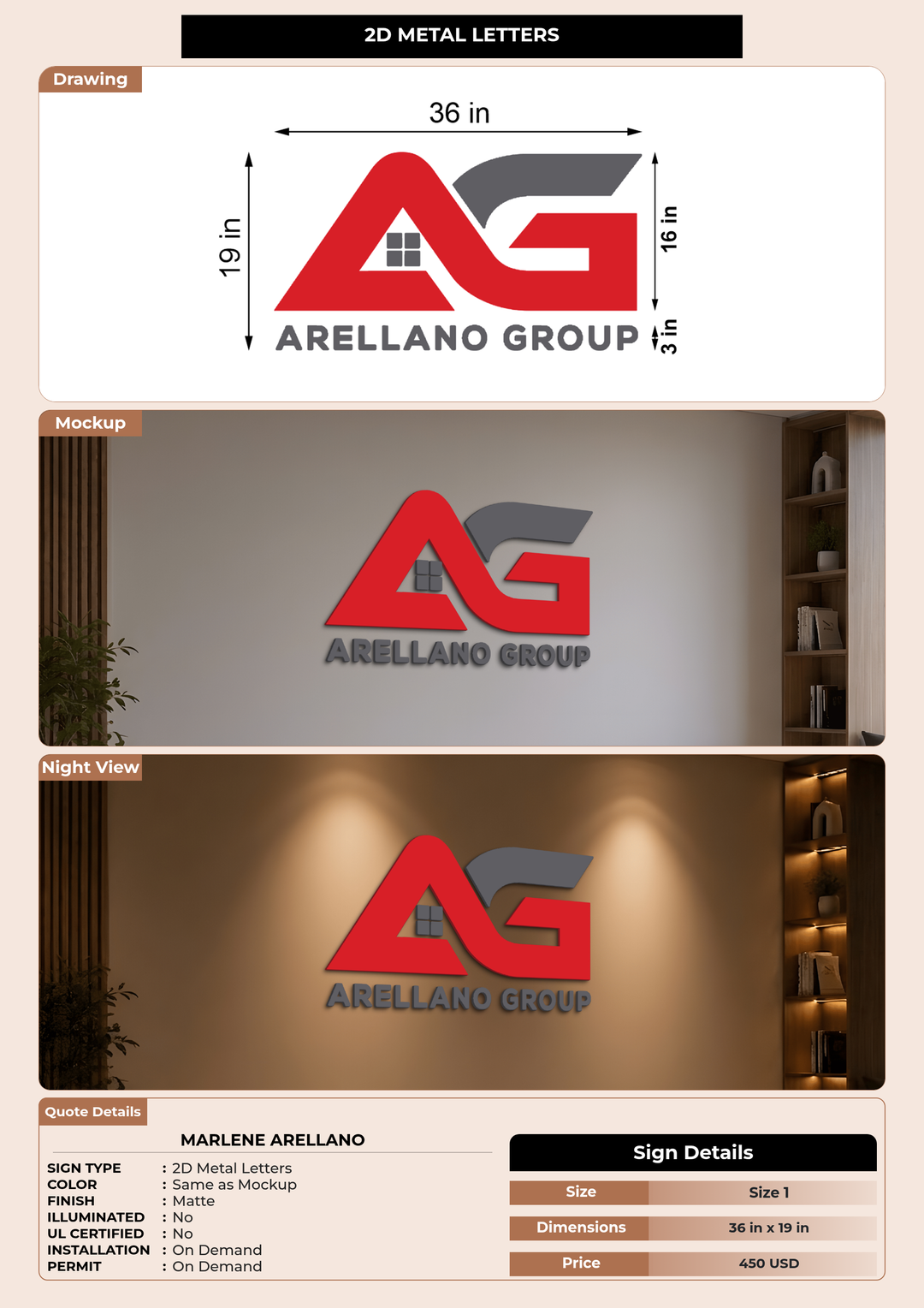 CUSTOM MOCKUP SIGN FOR Marlene Arellano