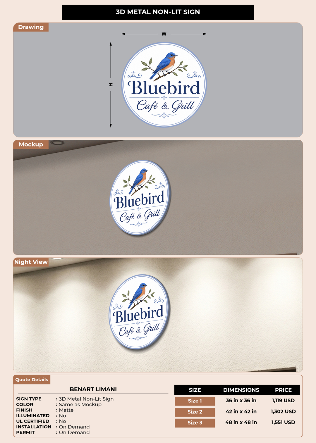 CUSTOM MOCKUP SIGN FOR Benart Limani