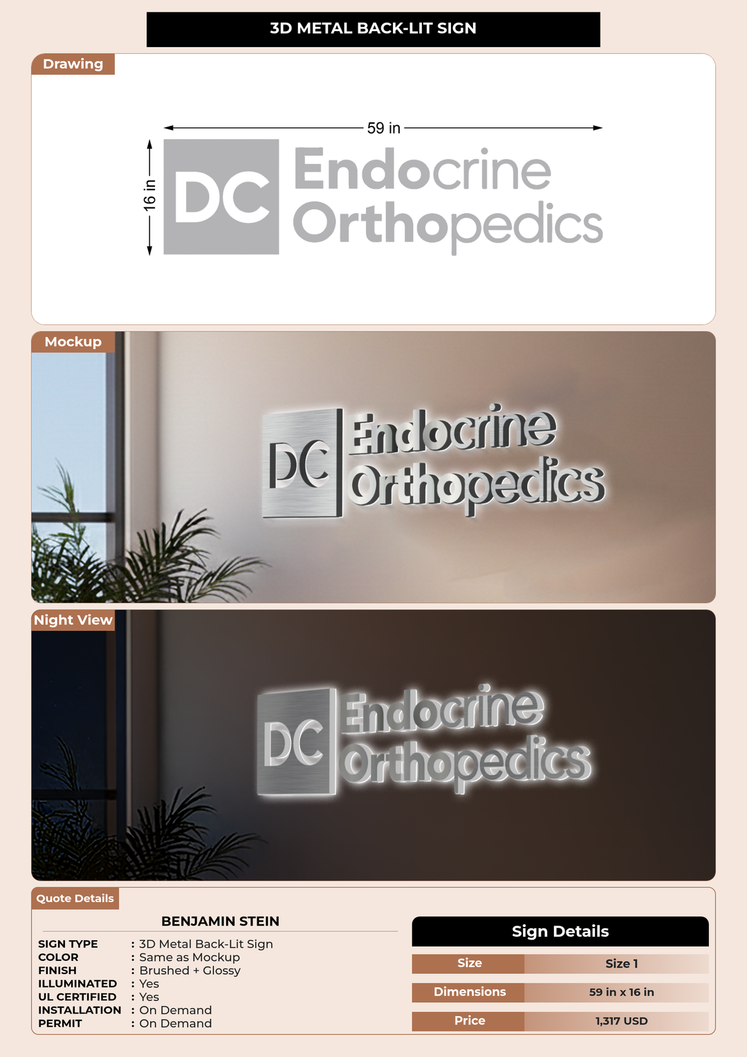 CUSTOM MOCKUP SIGN FOR Benjamin Stein