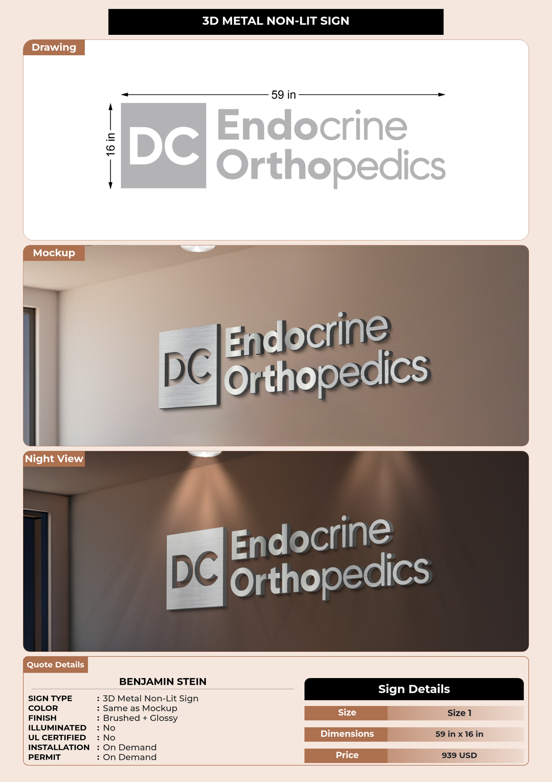 CUSTOM MOCKUP SIGN FOR Benjamin Stein