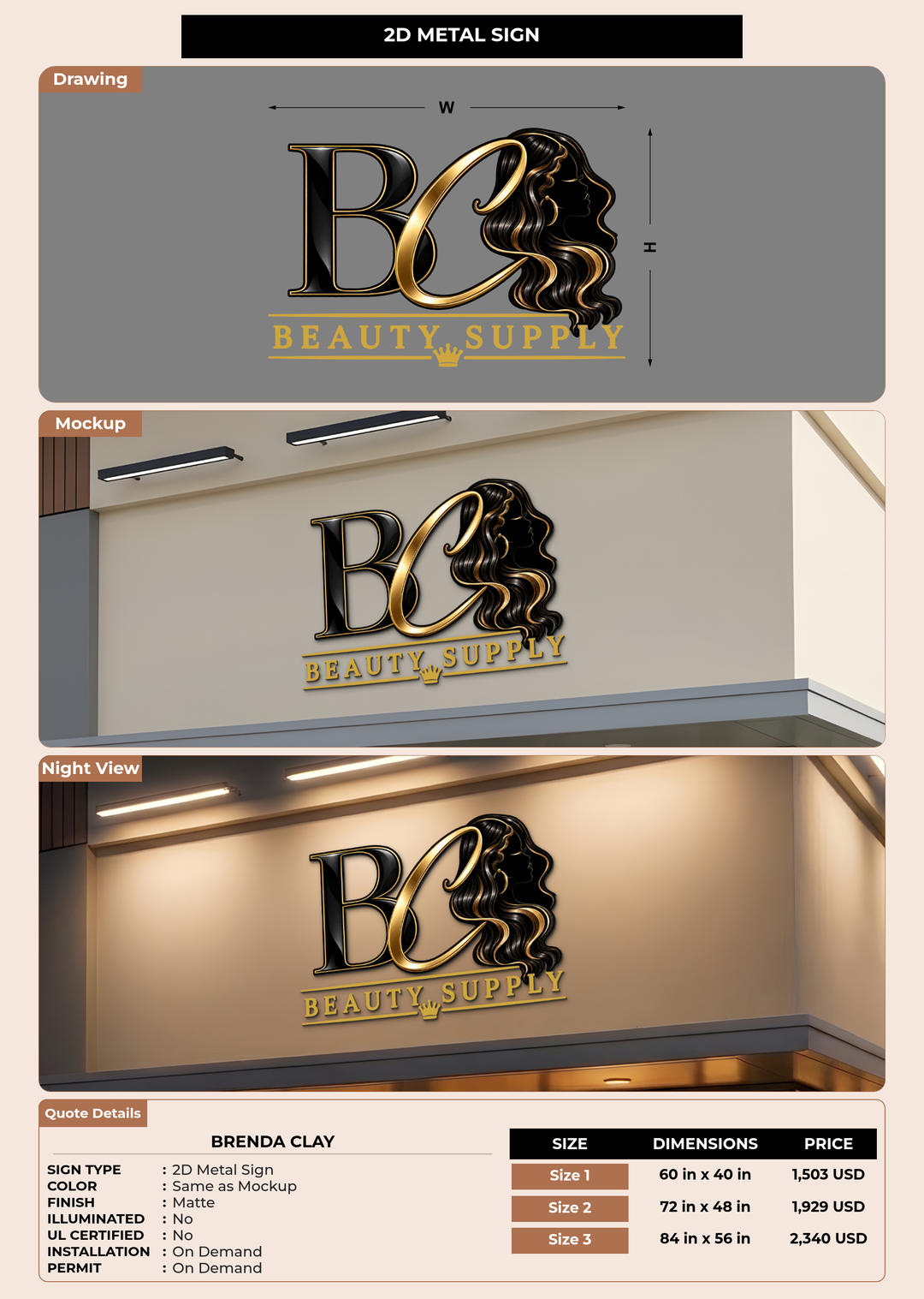 CUSTOM MOCKUP SIGN FOR Brenda Clay
