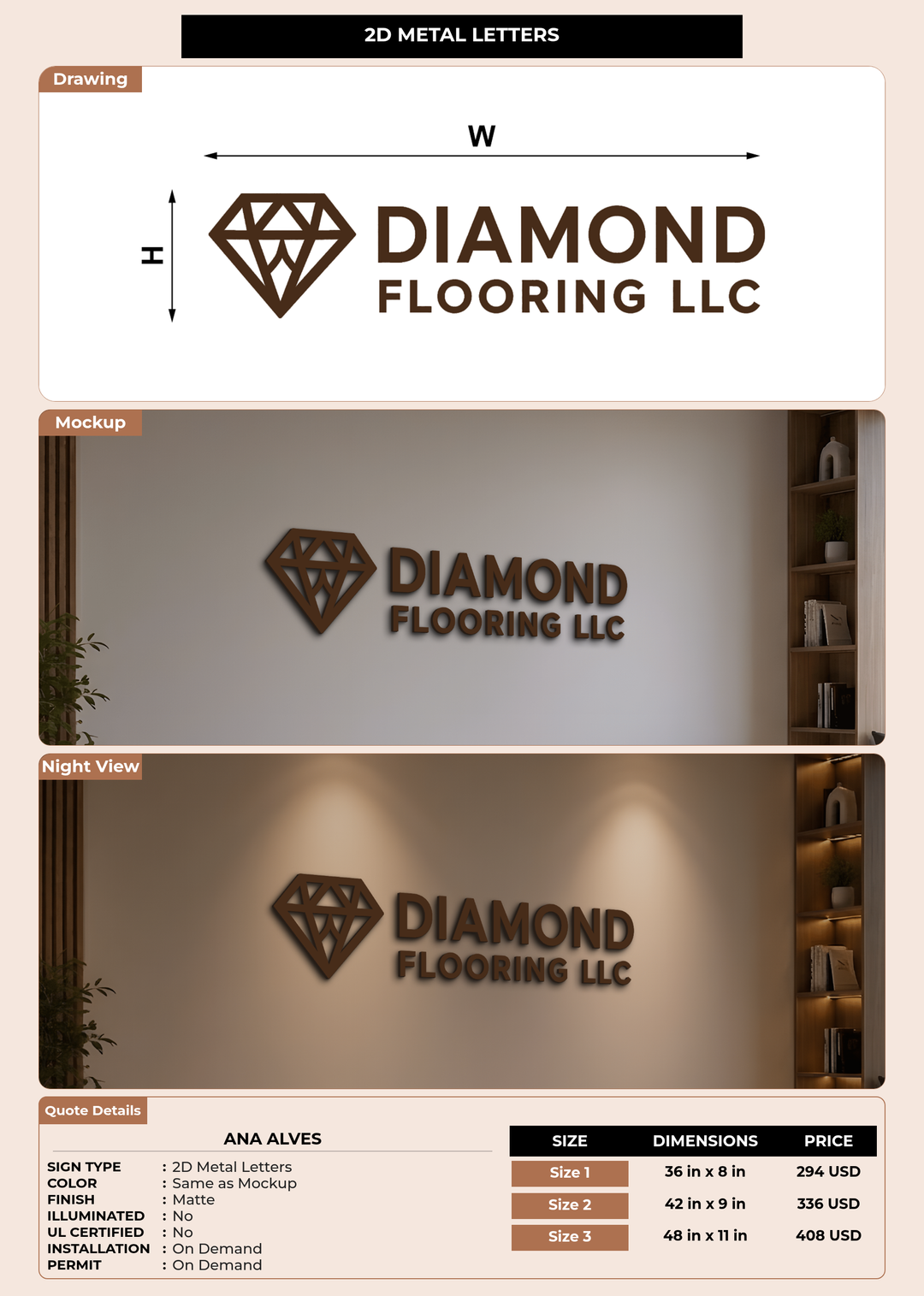 CUSTOM MOCKUP SIGN FOR Ana Alves