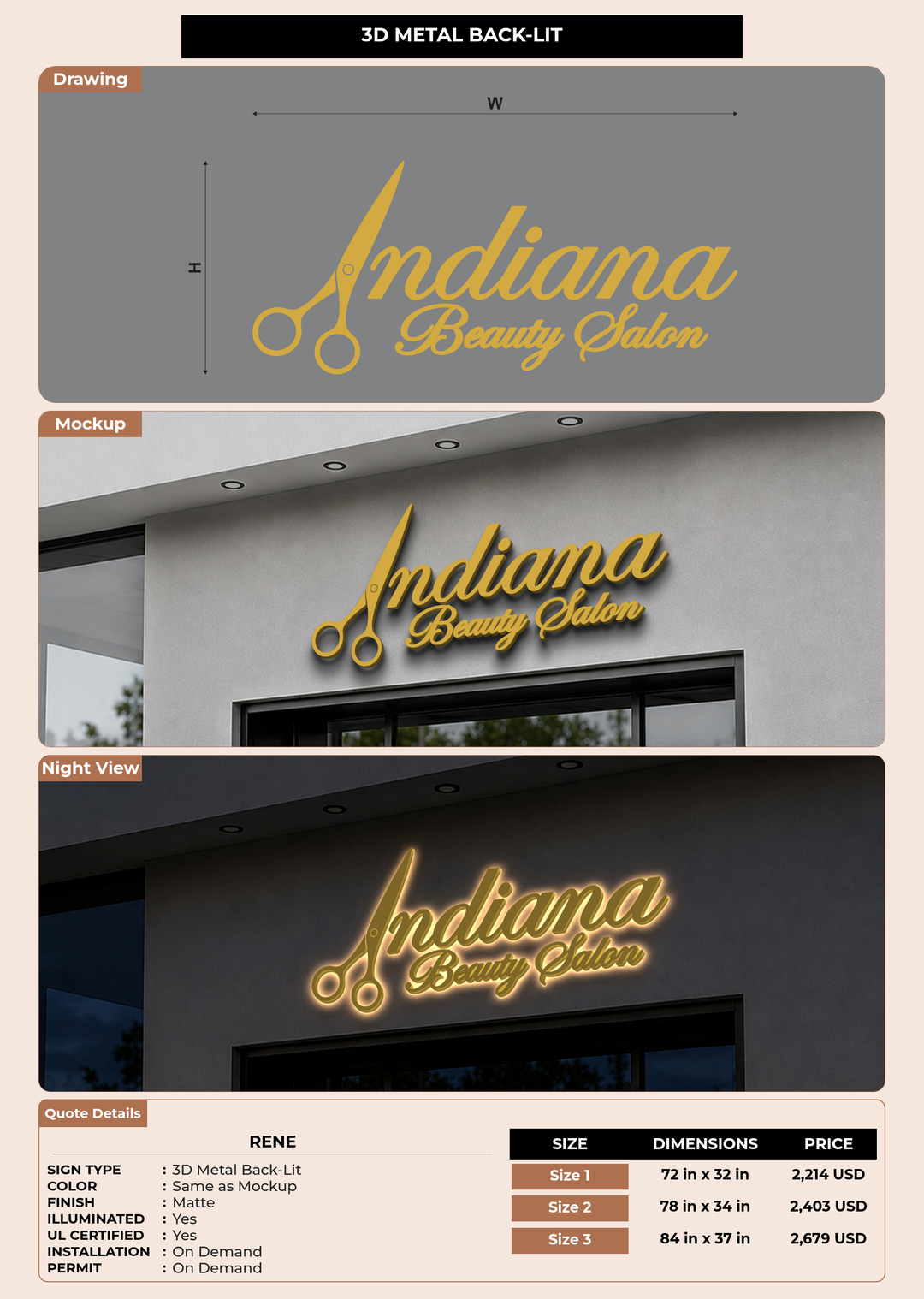 CUSTOM MOCKUP SIGN FOR Rene