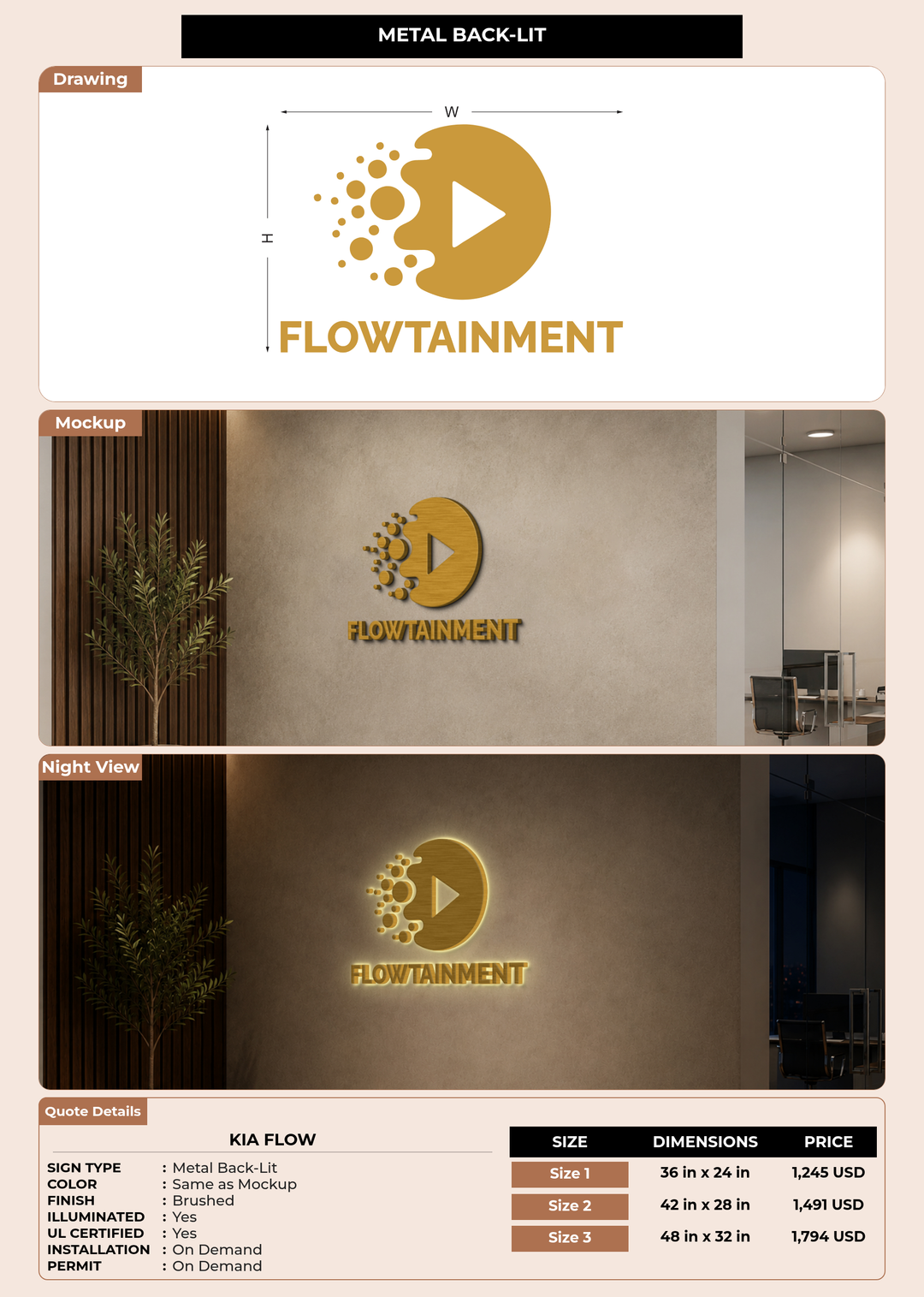 CUSTOM MOCKUP SIGN FOR Kia Flow