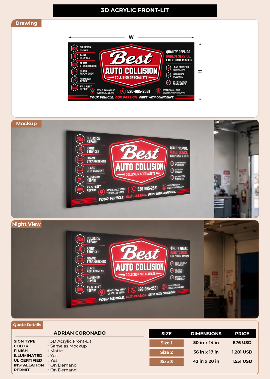 CUSTOM MOCKUP SIGN FOR Adrian coronado